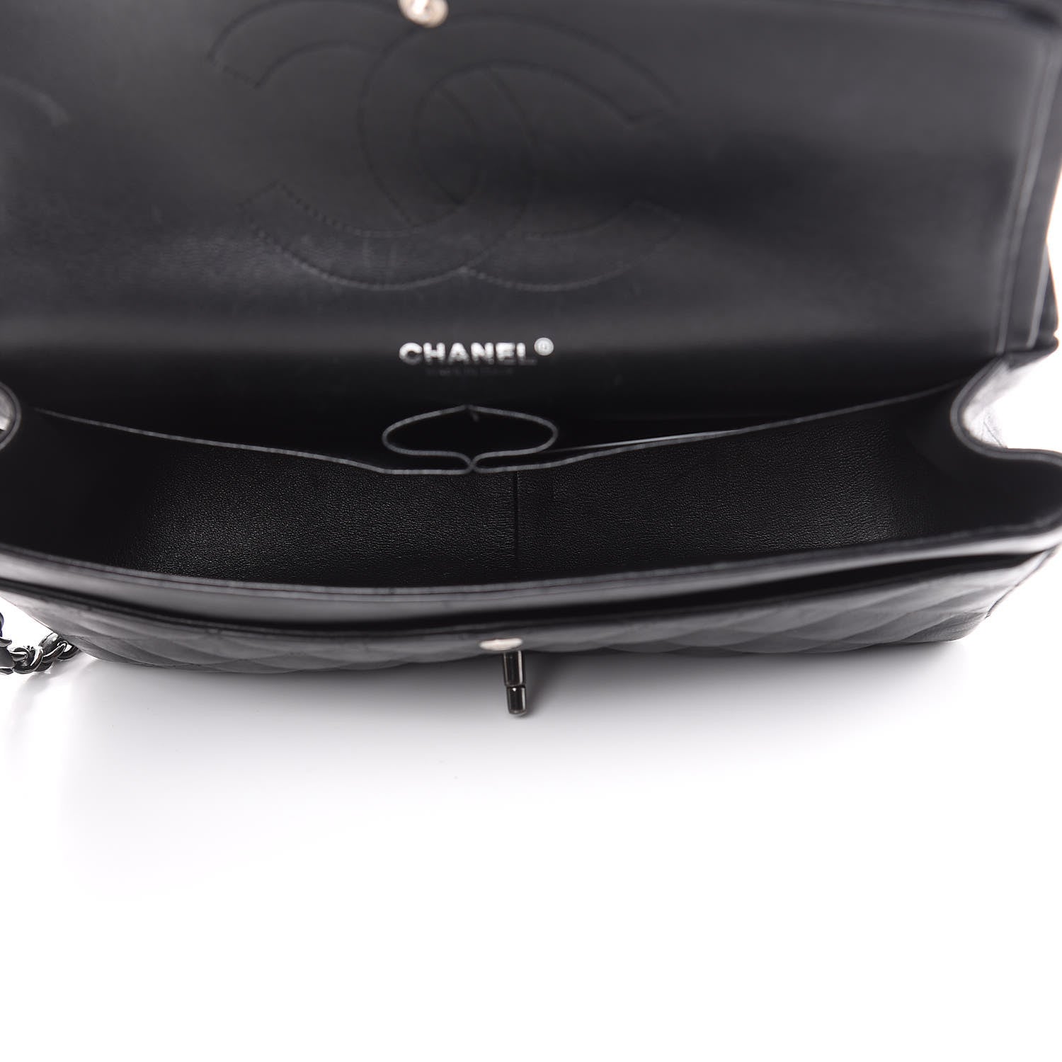 Chanel Crumpled Calfskin Quilted Jumbo Double Flap So Black 5 of 13