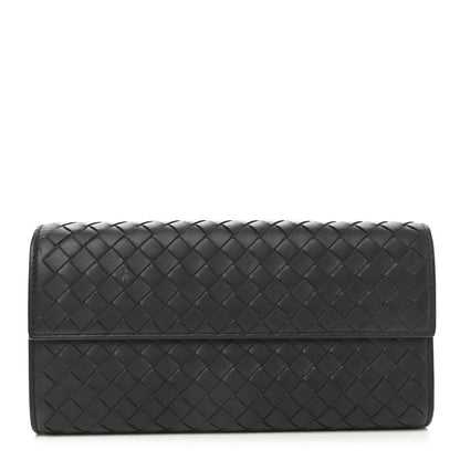 Bottega Veneta Nappa Intrecciato Continental Flap Wallet Ebano 1 of 9