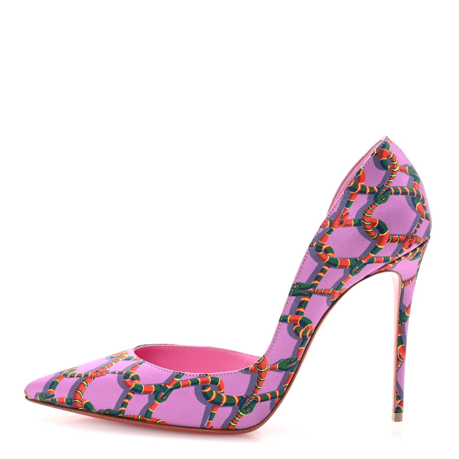 Christian Louboutin Satin Printed Iriza 100 Pumps 39 Gummy 1 of 8