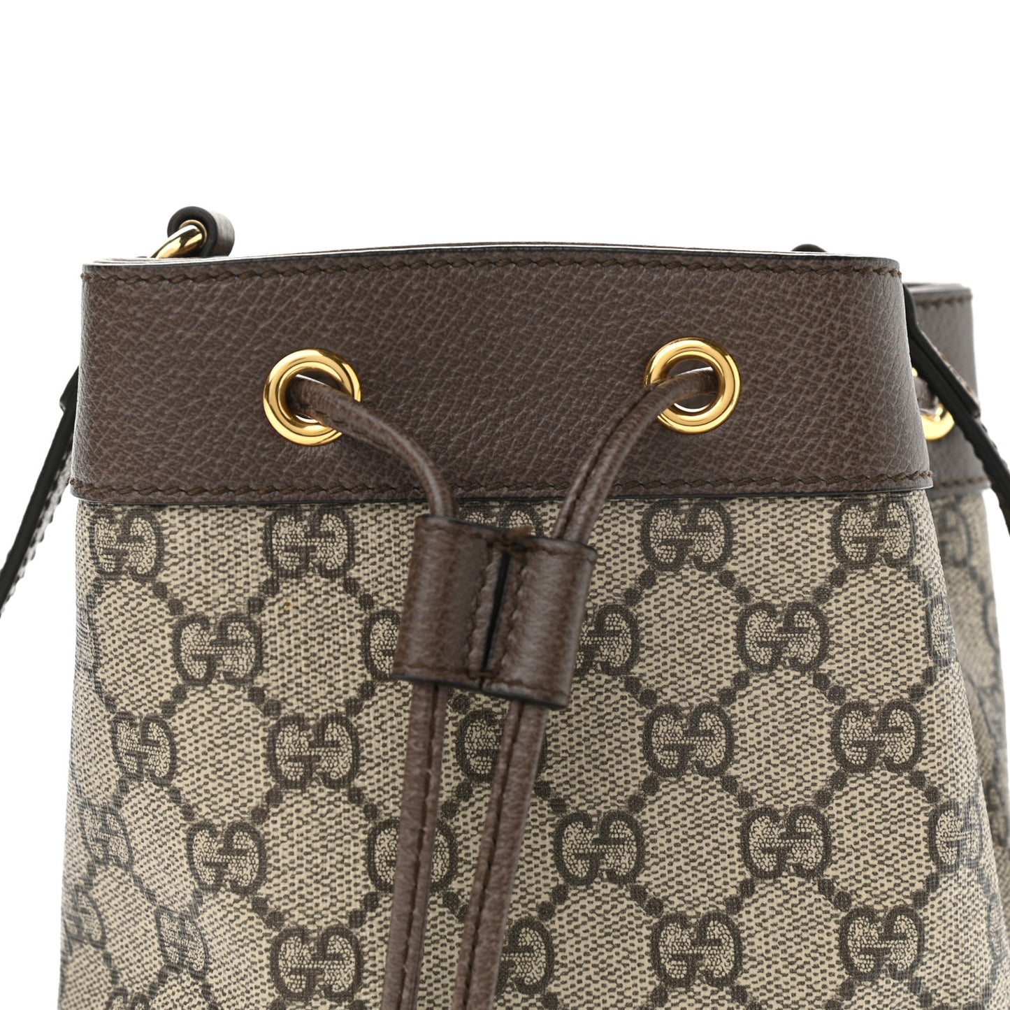 GG Supreme Monogram Web Mini Ophidia Bucket Bag Brown