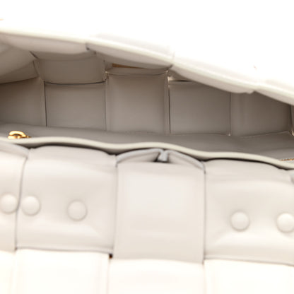 Bottega Veneta Lambskin Maxi Intreccio Padded Chain Cassette Crossbody Bag White 5 of 11