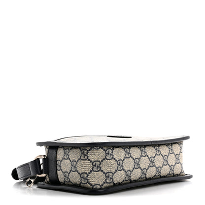 Gucci GG Supreme Monogram Textured Dollar Calfskin Mini Retro Interlocking G Shoulder Bag Beige Blue 4 of 10