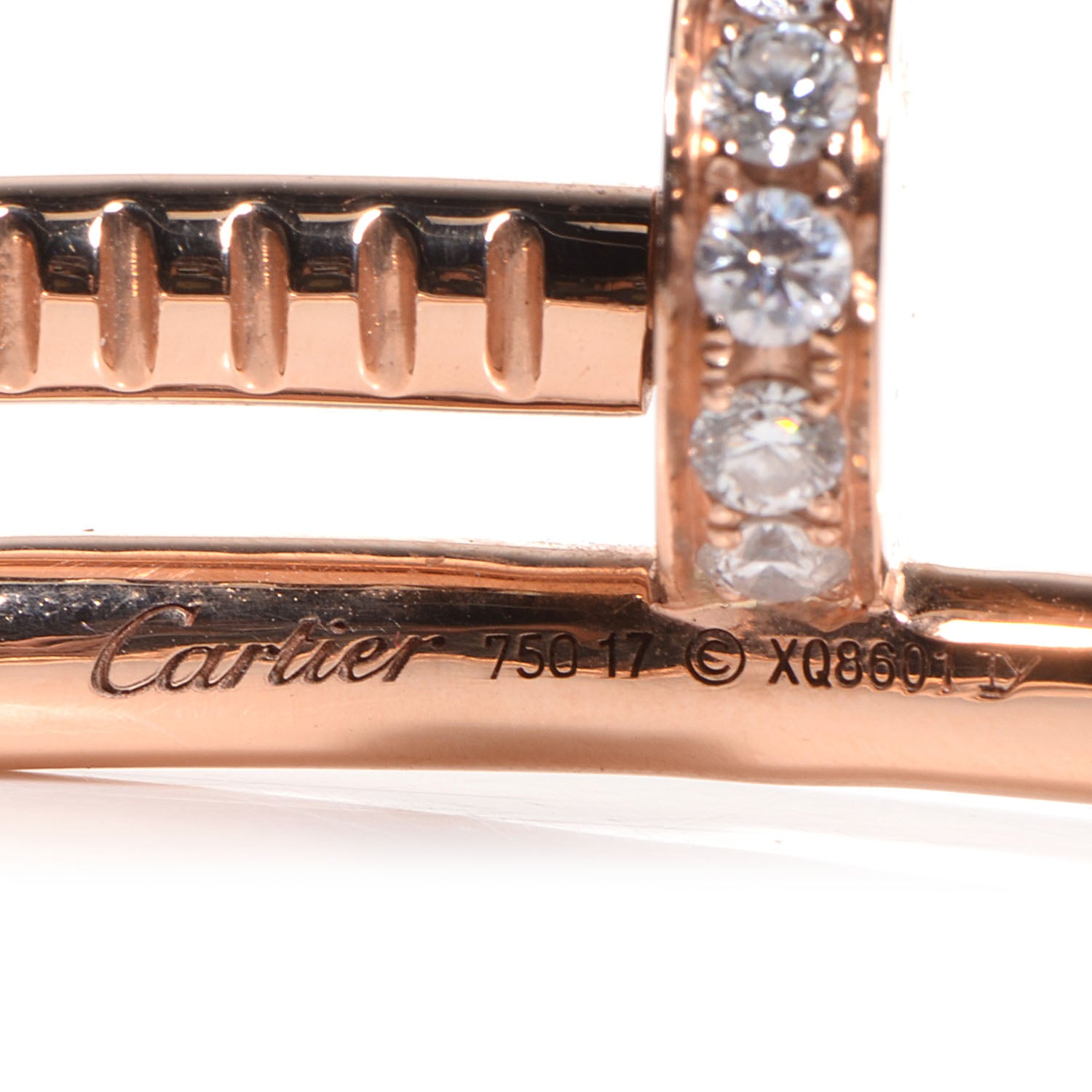 Cartier 18K Pink Gold Diamond Juste Un Clou Bracelet 17 4 of 5