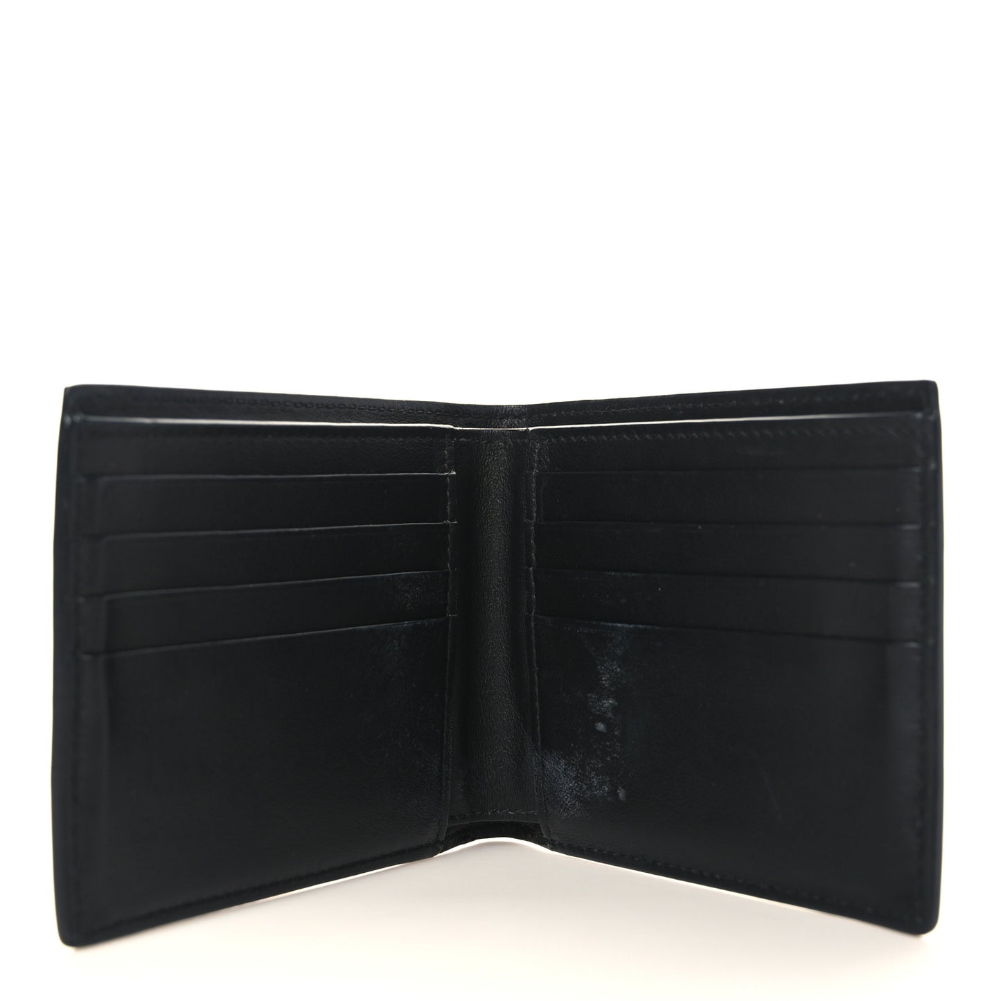 Calfskin Padded Paper Bi-Fold Wallet Black