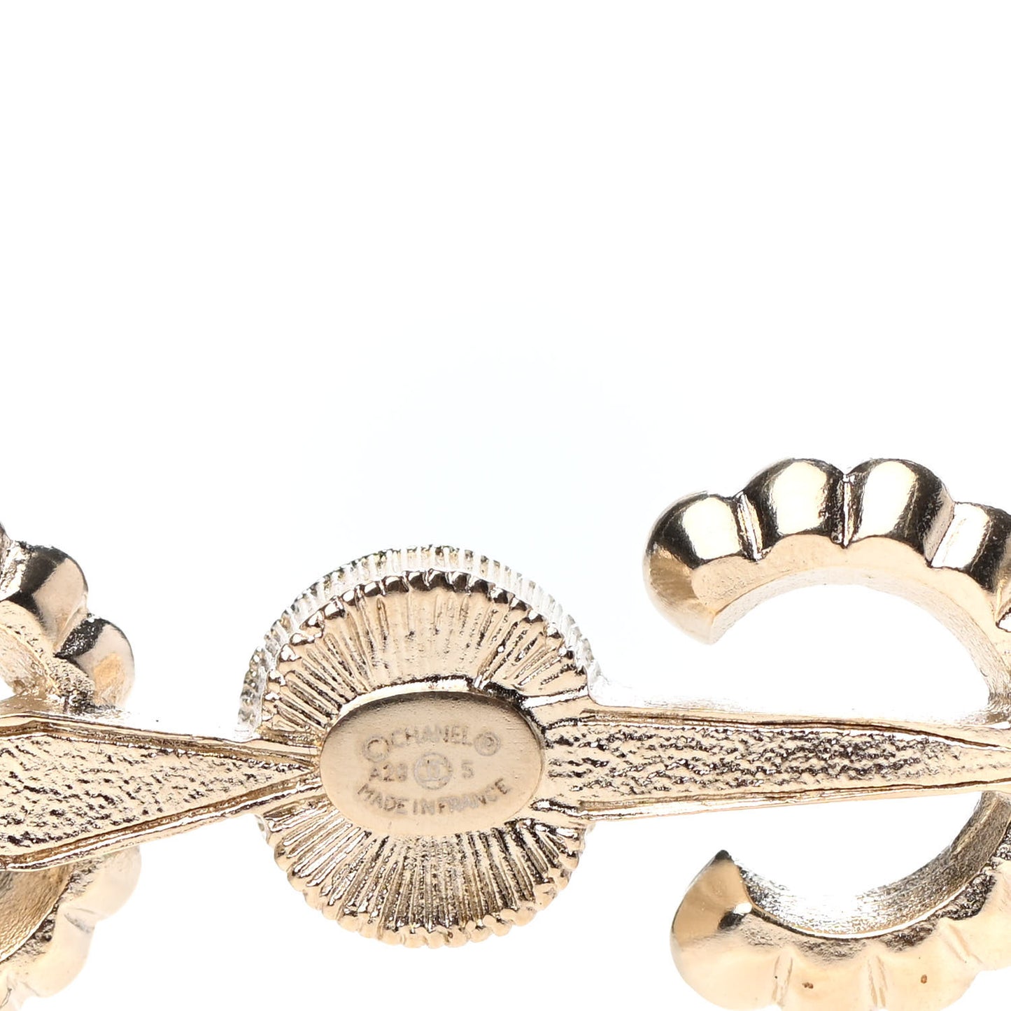 Pearl Crystal Queen of France Brooch Barrette Gold