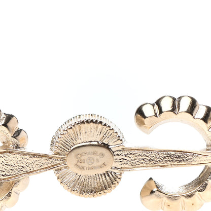 Chanel Pearl Crystal Queen of France Brooch Barrette Gold 3 of 4