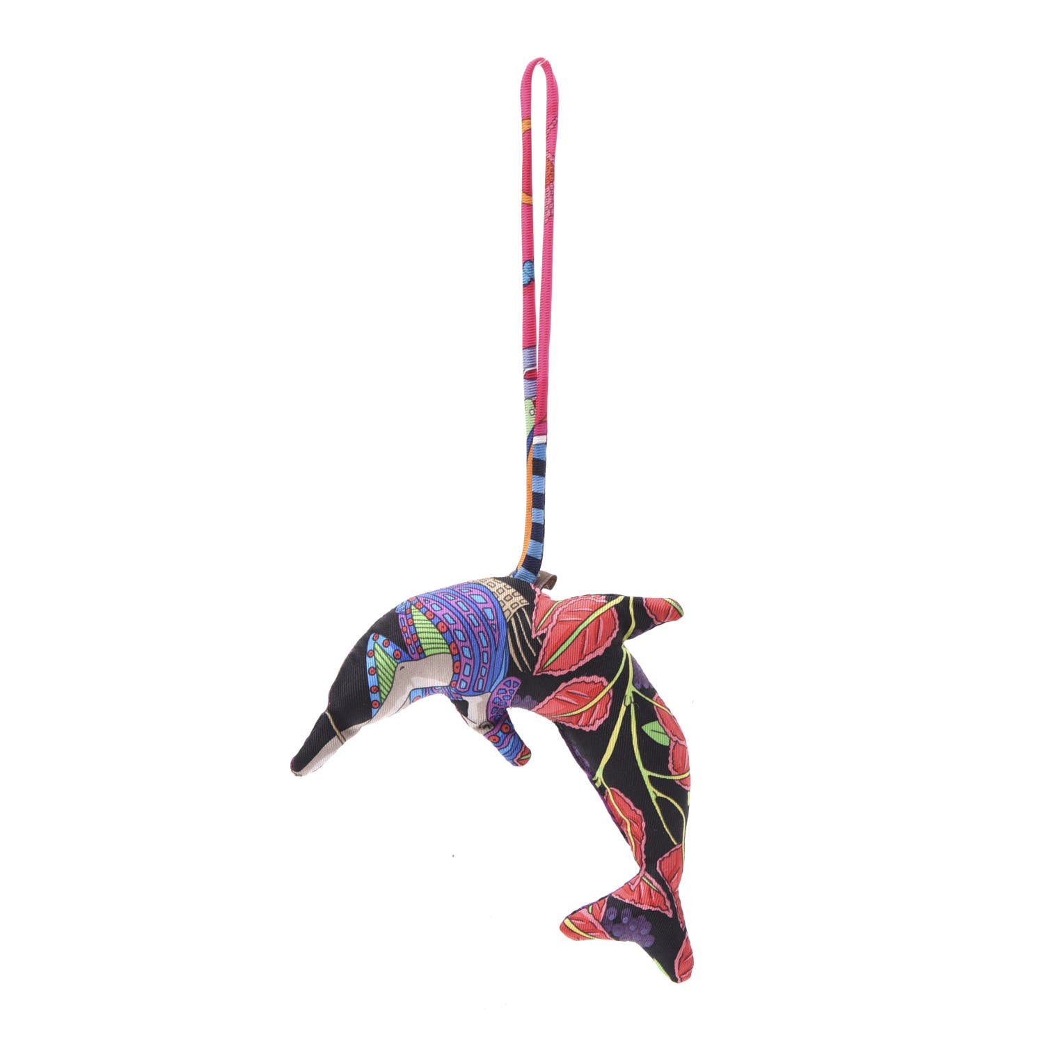 Hermes Silk Petit H Dolphin Ornament Charm Multicolor 1 of 5