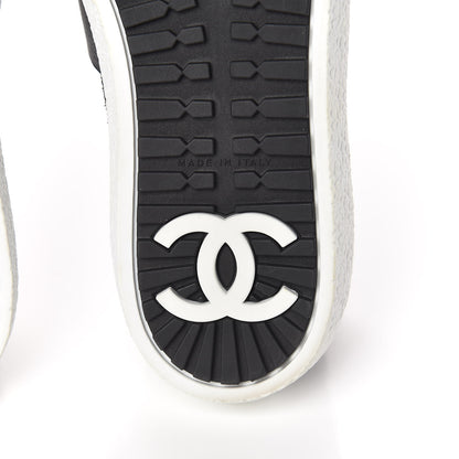 Chanel Suede Calfskin Tweed Sneakers 38.5 Black 6 of 8