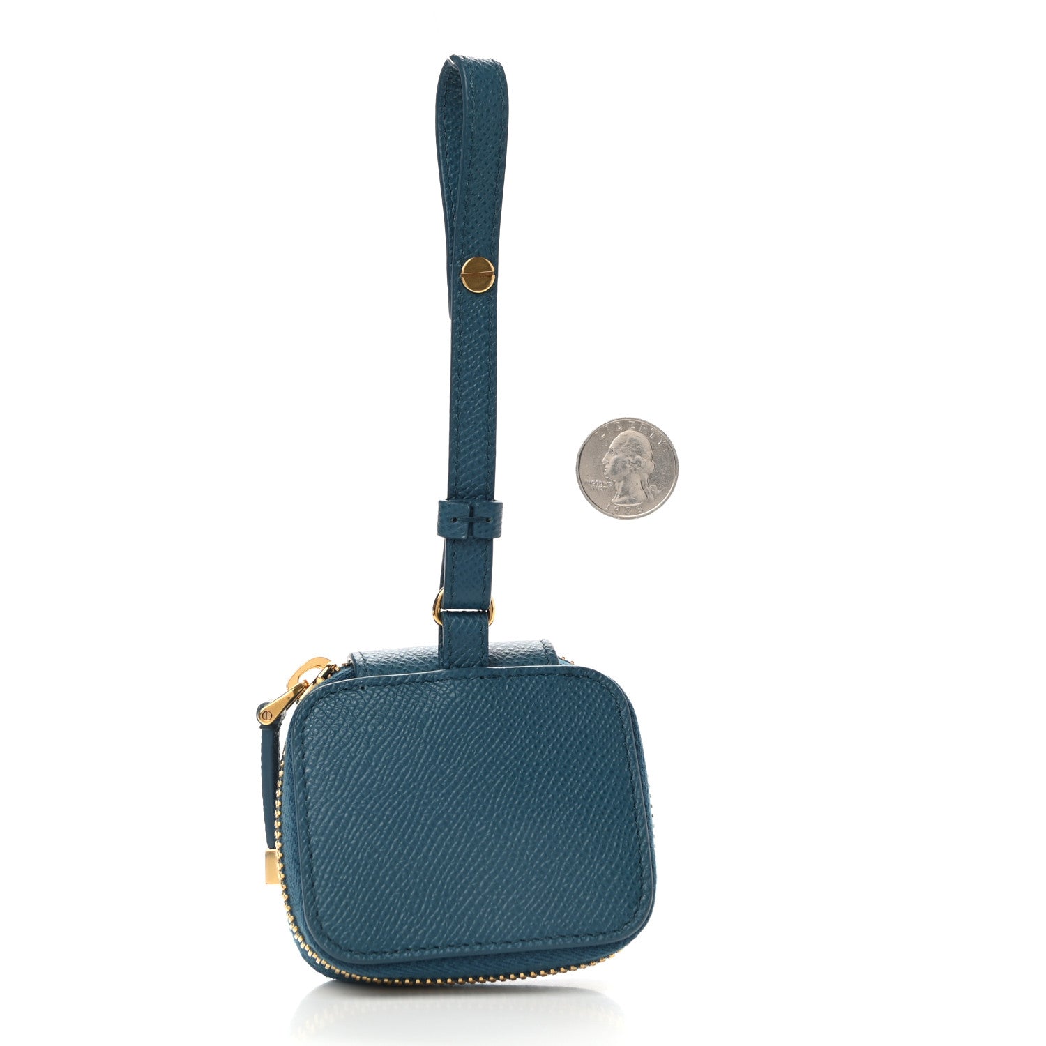 Christian Dior Grained Calfskin 30 Montaigne Airpods Case Deep Ocean 2 of 6