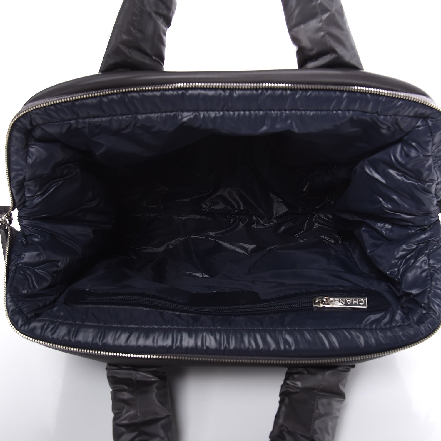 Chanel Nylon Quilted Coco Cocoon Bowler Grey 6 of 11