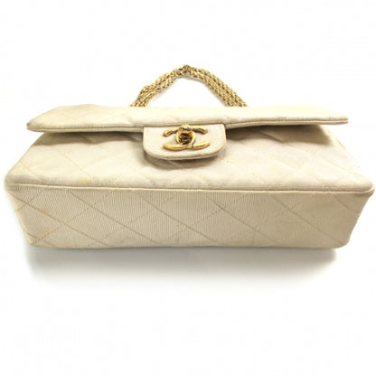 Chanel Fabric Quilted Double Flap Beige 4 of 13