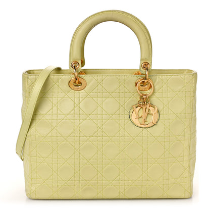Christian Dior Lambskin Cannage Large Lady Dior Light Green 1 of 14