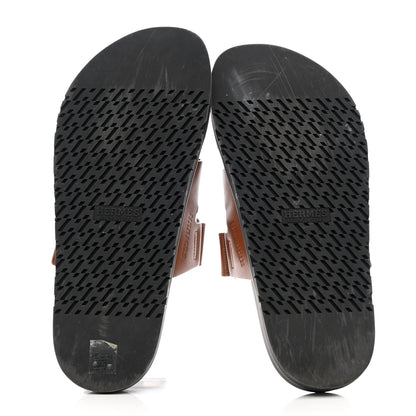 Hermes Calfskin Mens Chypre Sandals 42 Gold 5 of 12