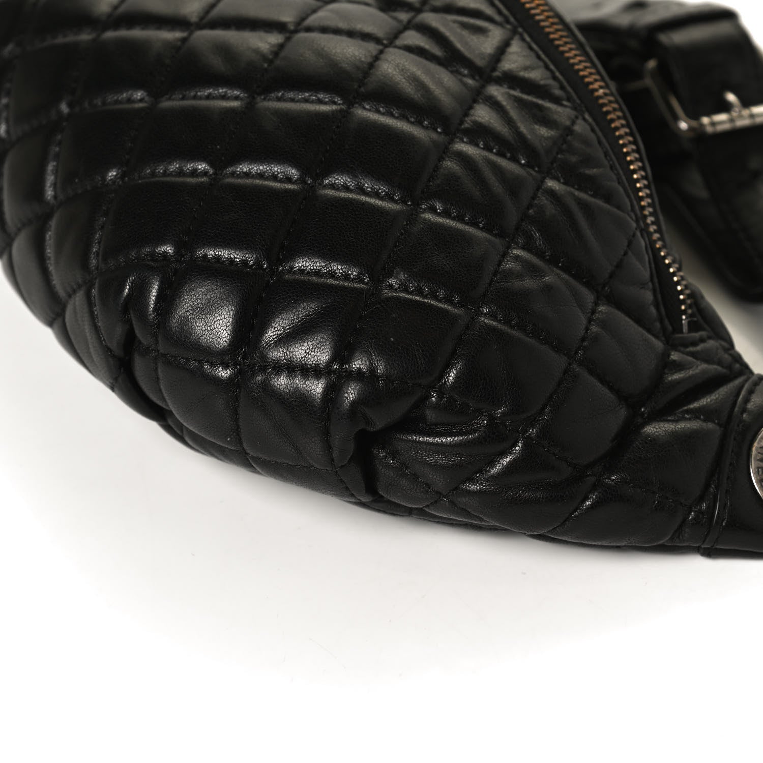 Chanel Lambskin Quilted Banane Waist Bag Fanny Pack Black 12 of 13