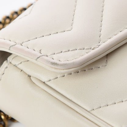 Gucci Calfskin Matelasse Super Mini GG Marmont Shoulder Bag White 11 of 14