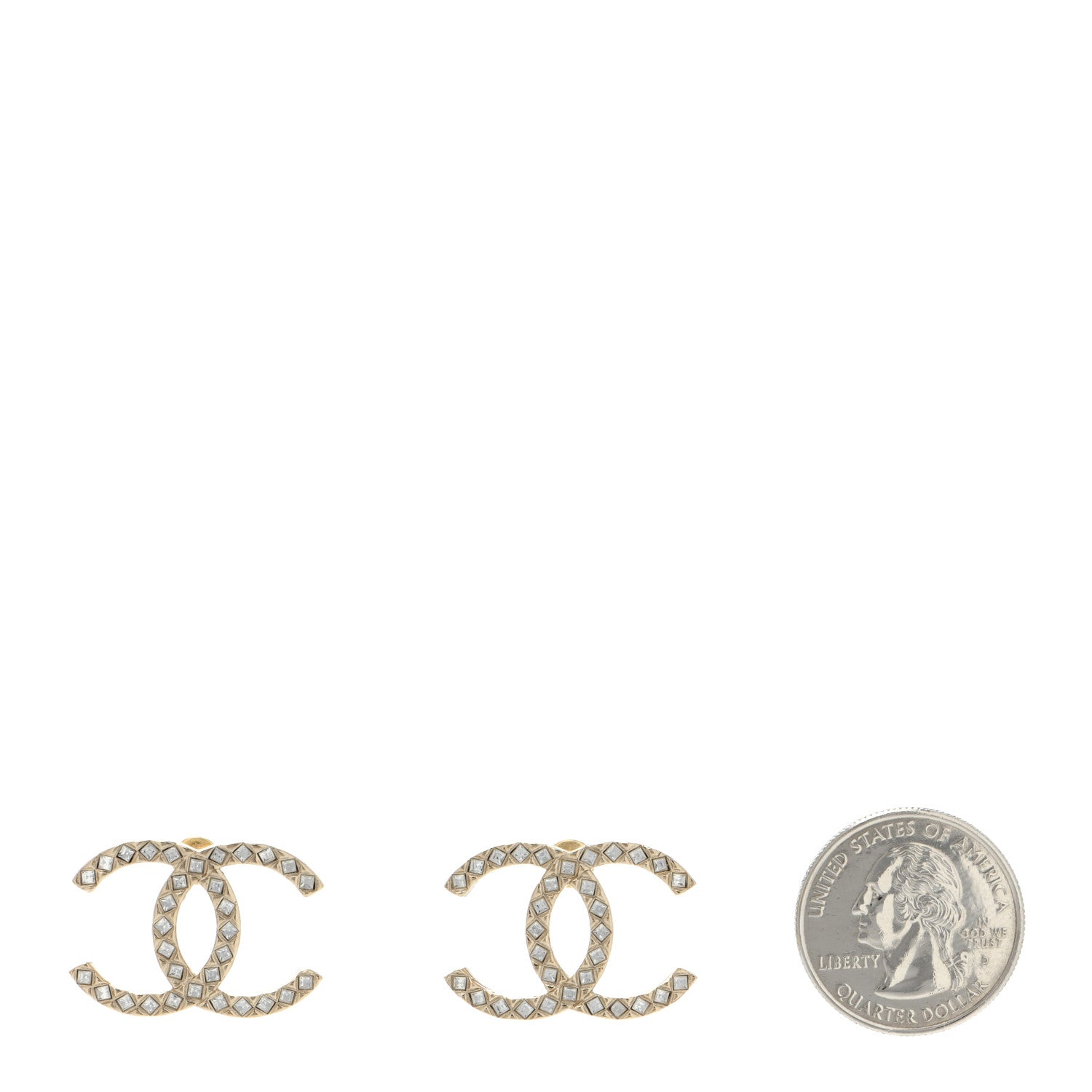 Chanel Baguette Crystal High Society CC Earrings Gold 2 of 4