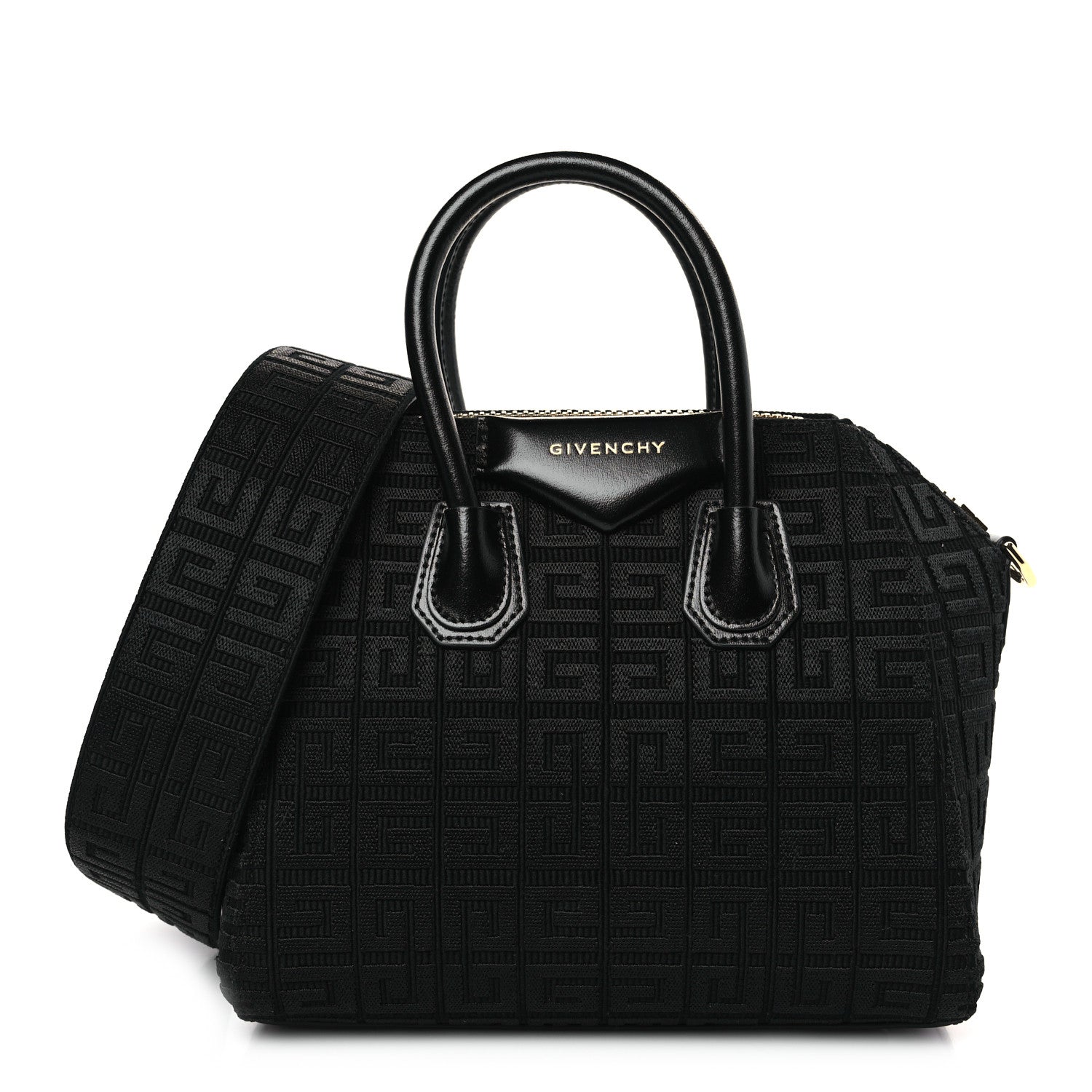 Givenchy Embroidered Canvas Mini Antigona Shoulder Bag Black 1 of 9