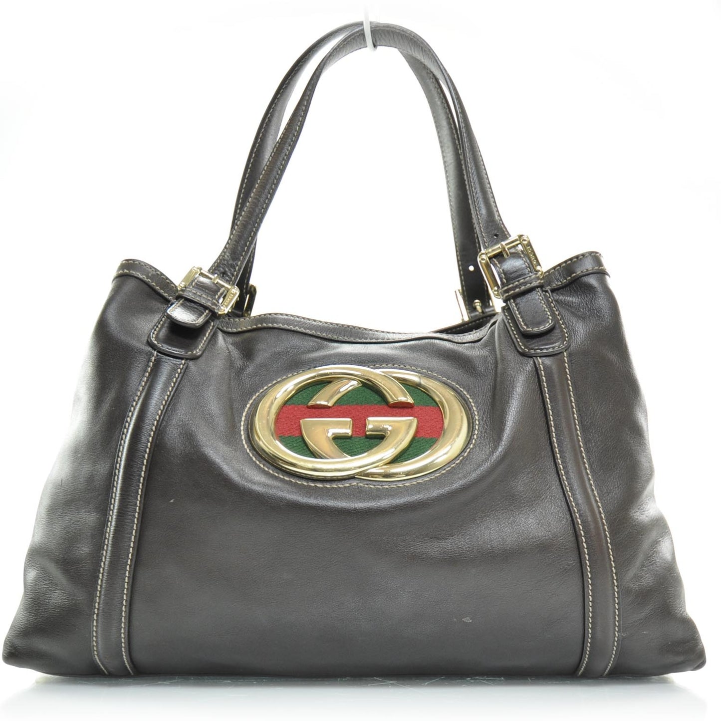 Leather Britt Tote Dark Brown