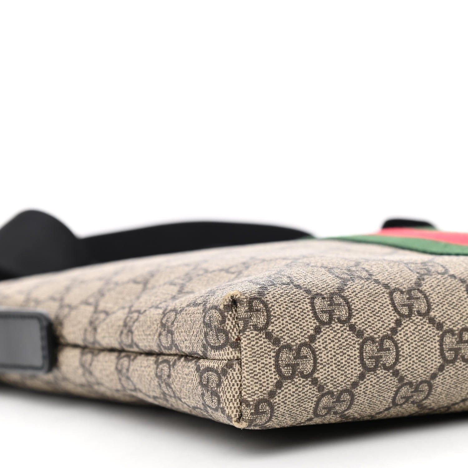 Gucci GG Supreme Monogram Web Messenger Bag Black 8 of 9