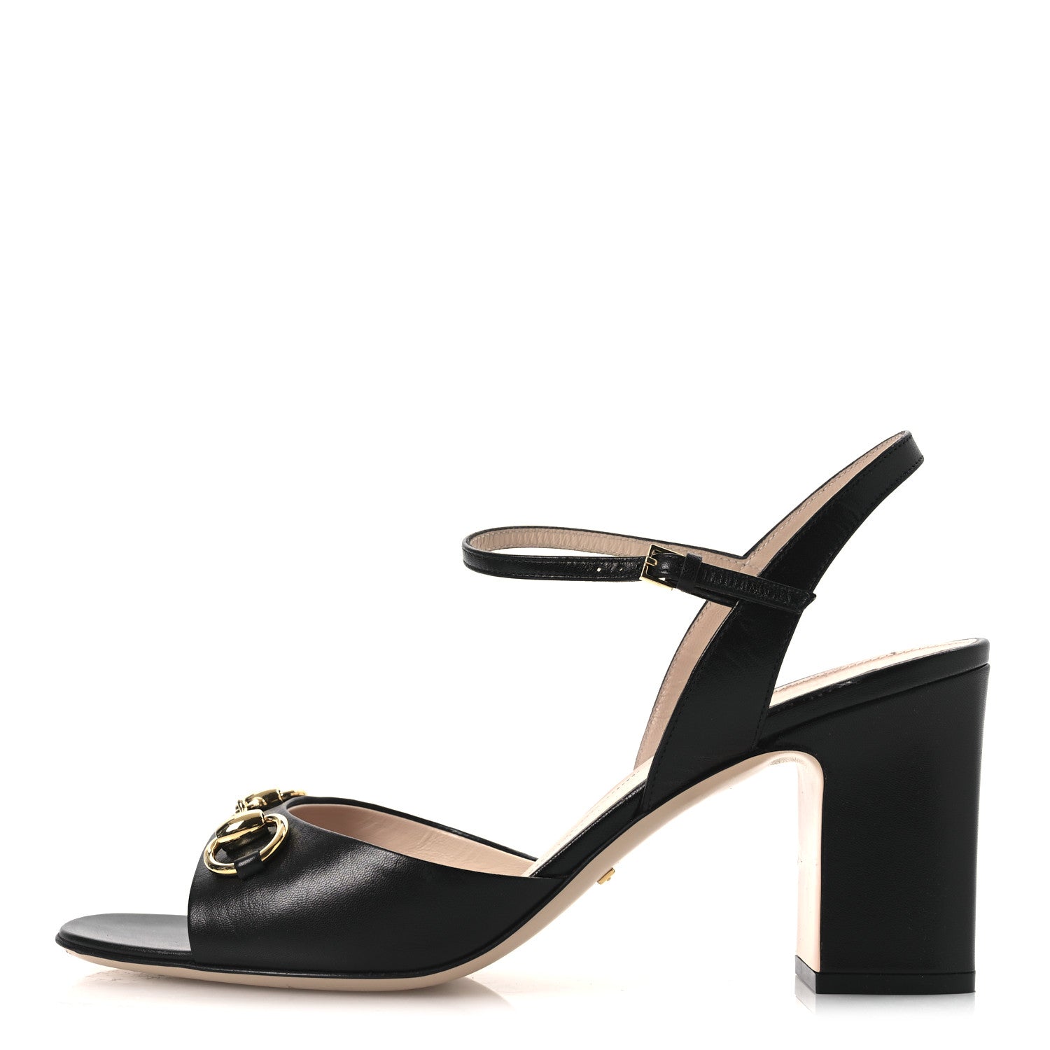 Gucci Malaga Kid Horsebit Lady 75mm Sandals 40.5 Black 1 of 12