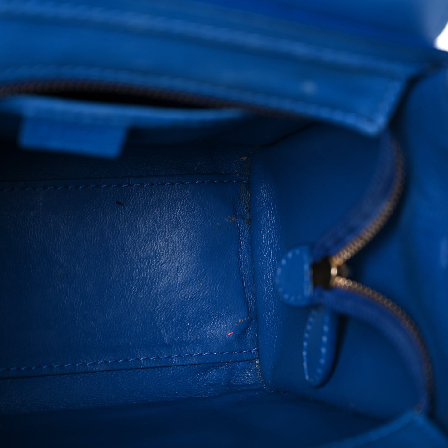 Drummed Calfskin Nano Luggage Indigo