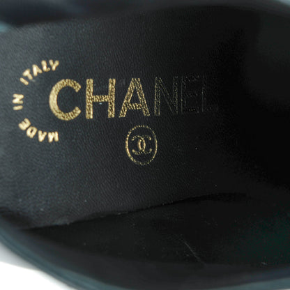Chanel Patent Lambskin CC Cap Toe Ankle Booties 37 Black 7 of 9
