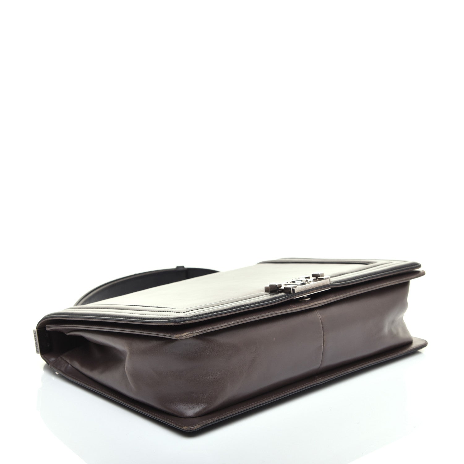 Chanel Glazed Calfskin Large Boy Flap Black Brown 4 of 8