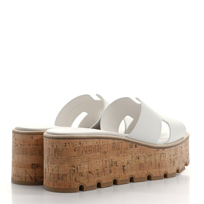 Hermes Calfskin Cork Eze 30 Sandals 37 White 4 of 9