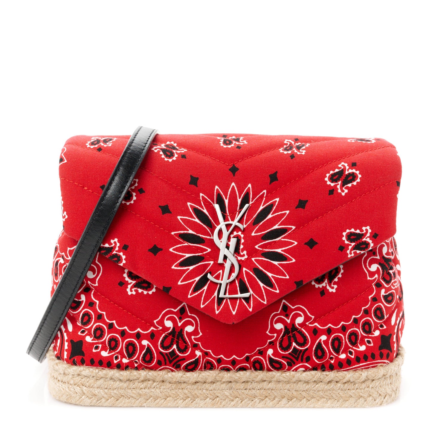 Cotton Bandana Y Quilted Monogram Toy Loulou Crossbody Bag Red