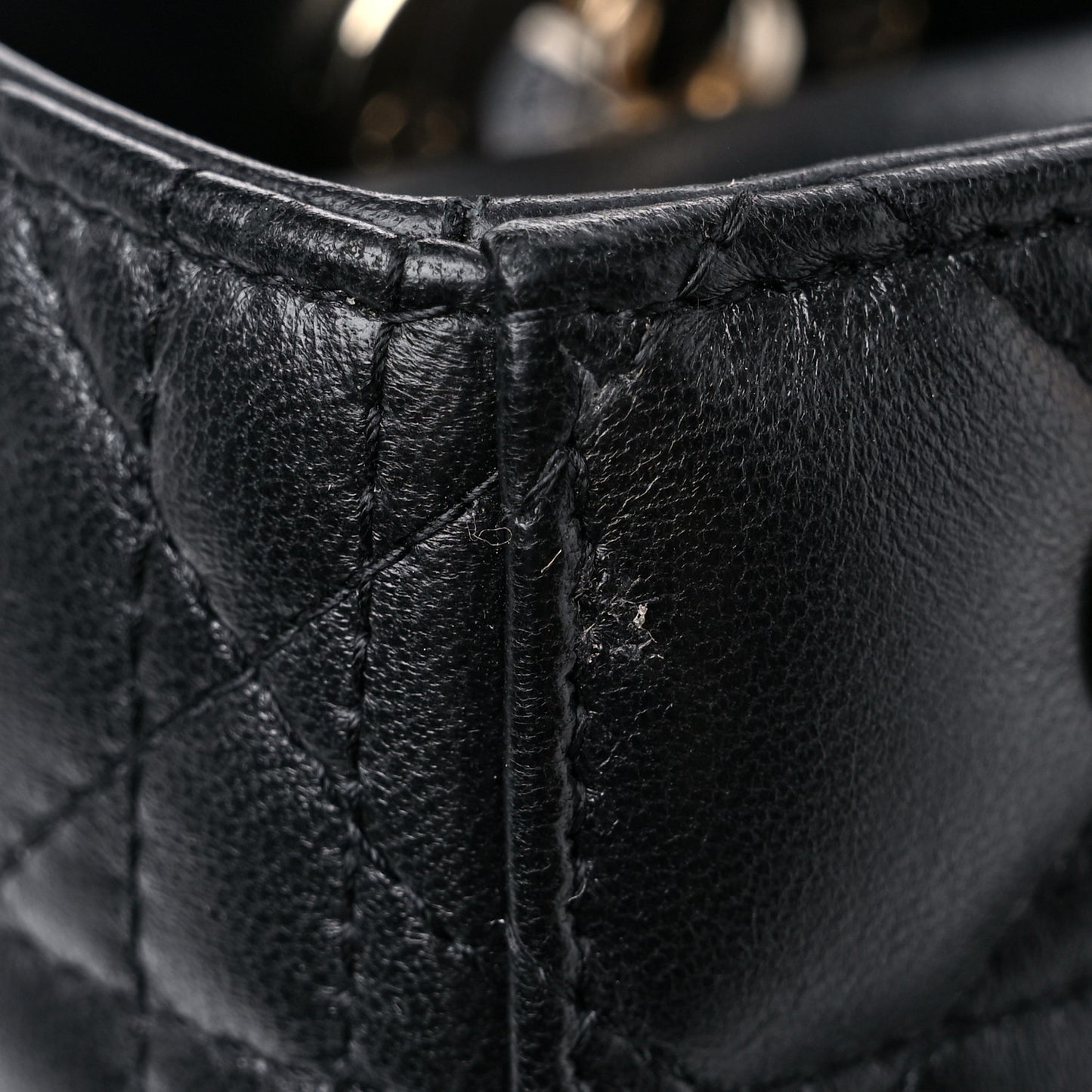 Lambskin Cannage Small Lucky Badges My Lady Dior Black