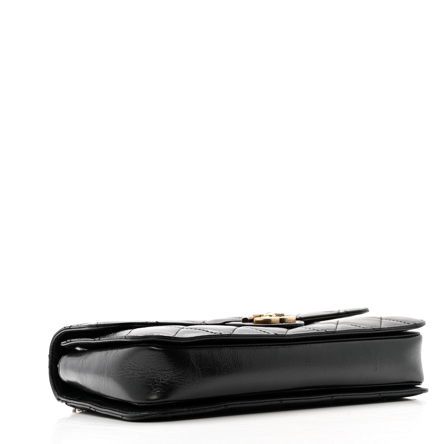 Chanel Glazed Calfskin Quilted Medium Perfect Edge Flap Black 4 of 13