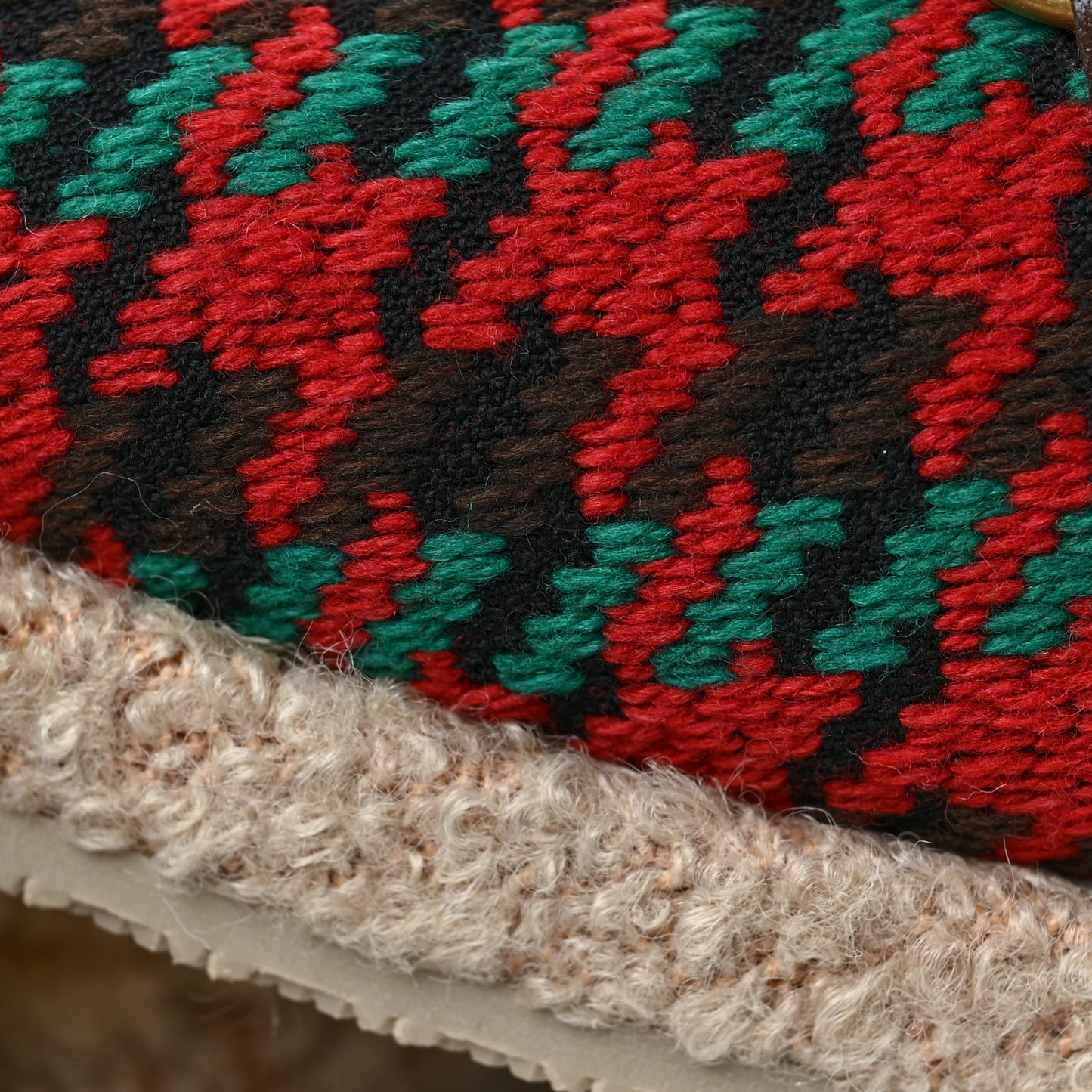 Tweed Wool Houndstooth Womens Fria Slippers 36 Red Green New Acero Butterscotch