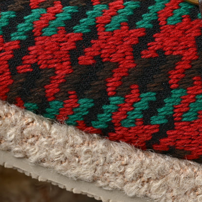 Gucci Tweed Wool Houndstooth Womens Fria Slippers 36 Red Green New Acero Butterscotch 9 of 10
