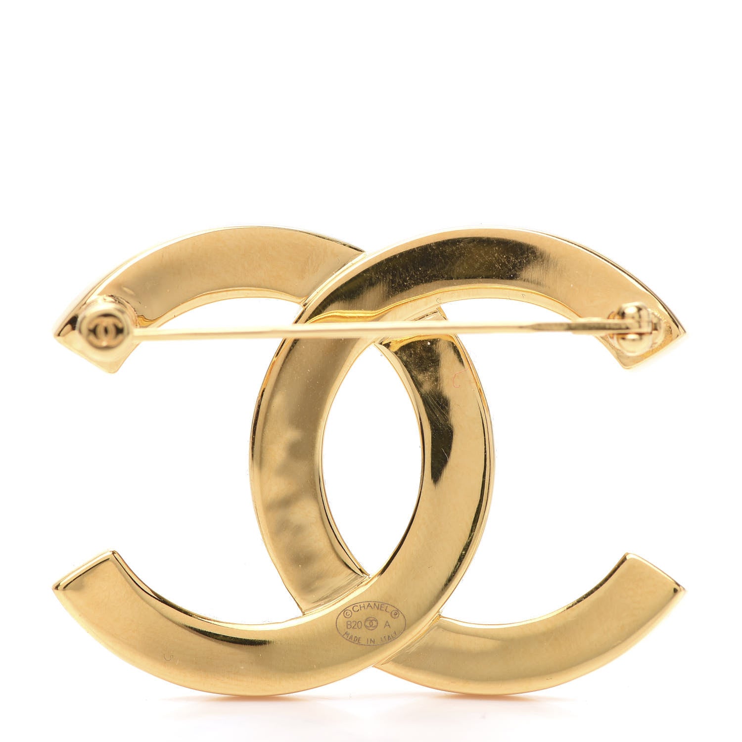 Chanel Metal Paris Button CC Large Brooch Gold 4 of 5