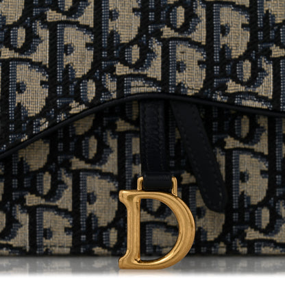 Christian Dior Oblique Saddle Chain Long Wallet Blue 11 of 14
