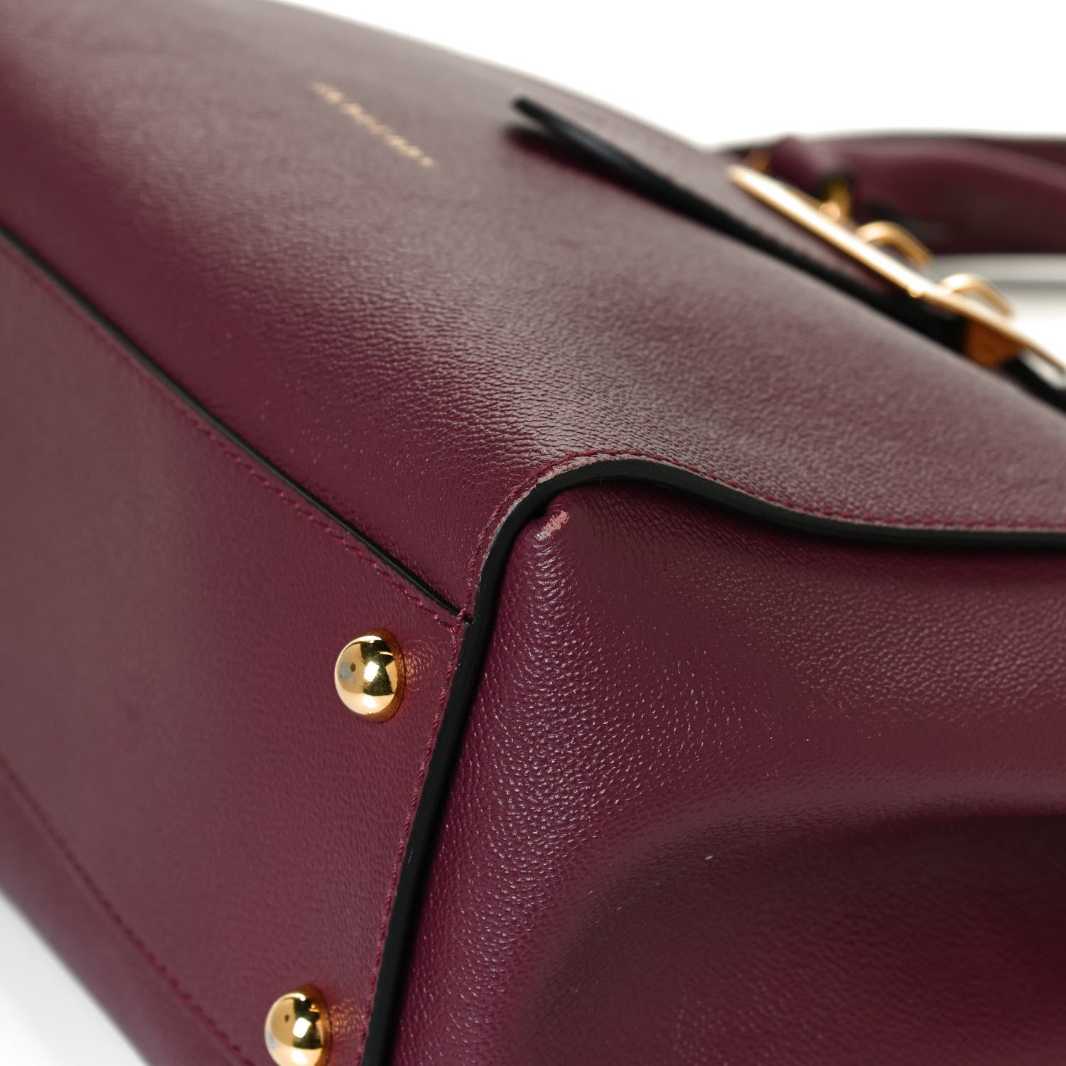 Burberry Soft Grain Medium Buckle Tote Dark Plum 14 of 15