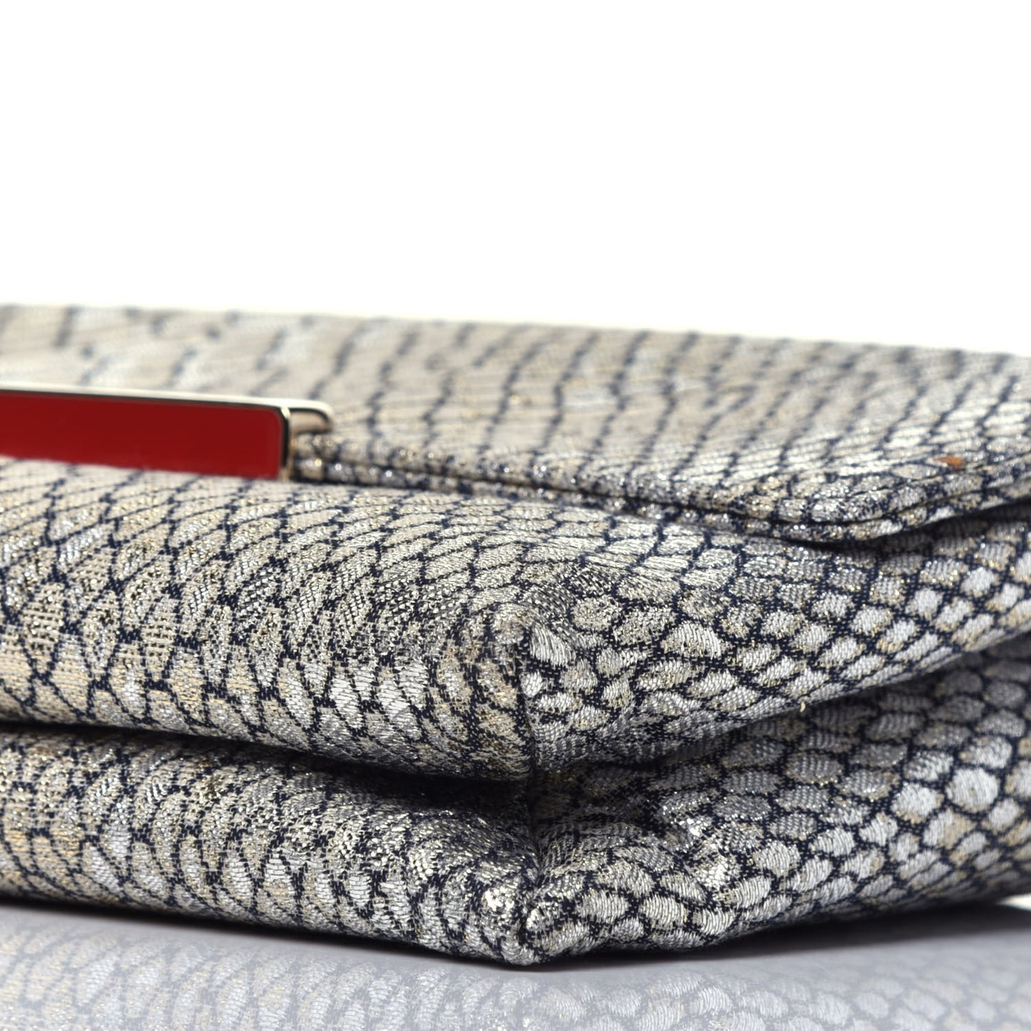Glitter Fabric Snakeskin Embossed Clutch