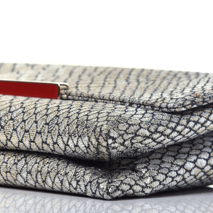 Christian Louboutin Glitter Fabric Snakeskin Embossed Clutch 9 of 9