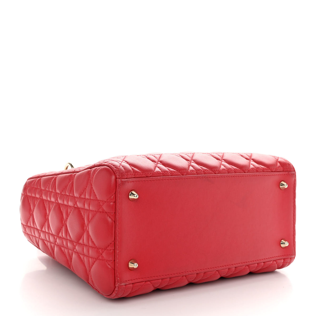 Lambskin Cannage Medium Lady Dior Red