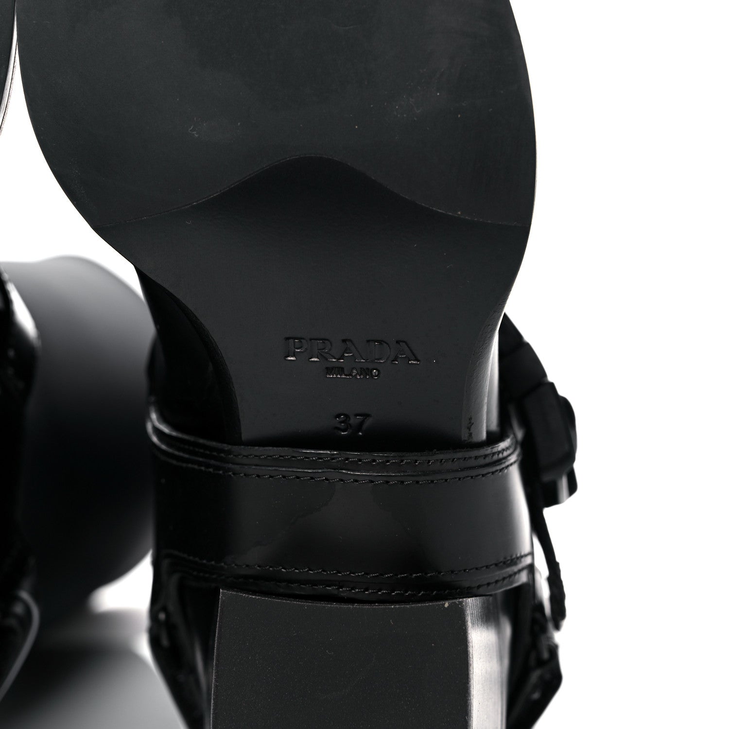 Prada Spazzolato Rois Neoprene 50mm Western Tall Boots 37 Black 6 of 12