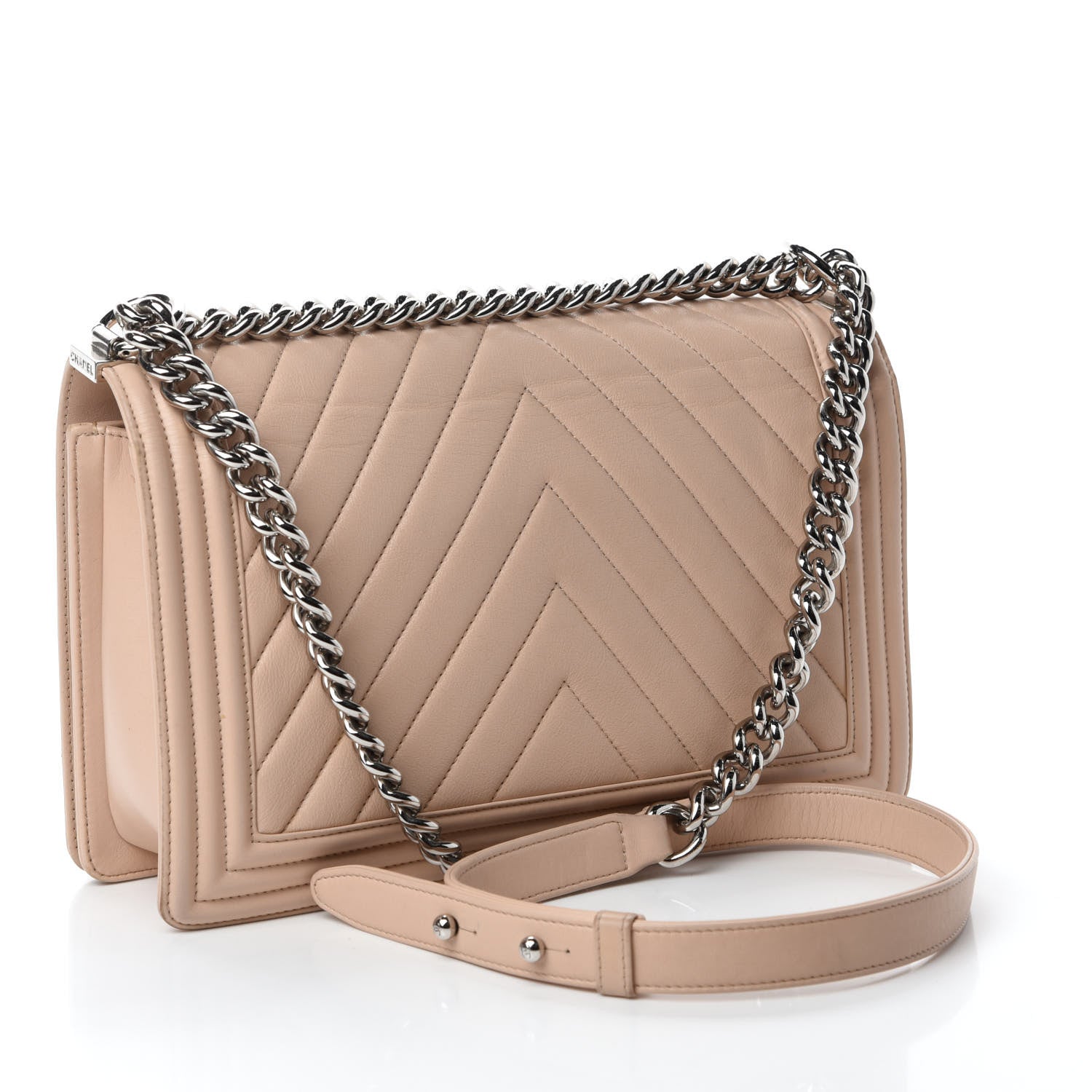Chanel Calfskin Chevron Quilted New Medium Boy Flap Light Pink 3 of 15
