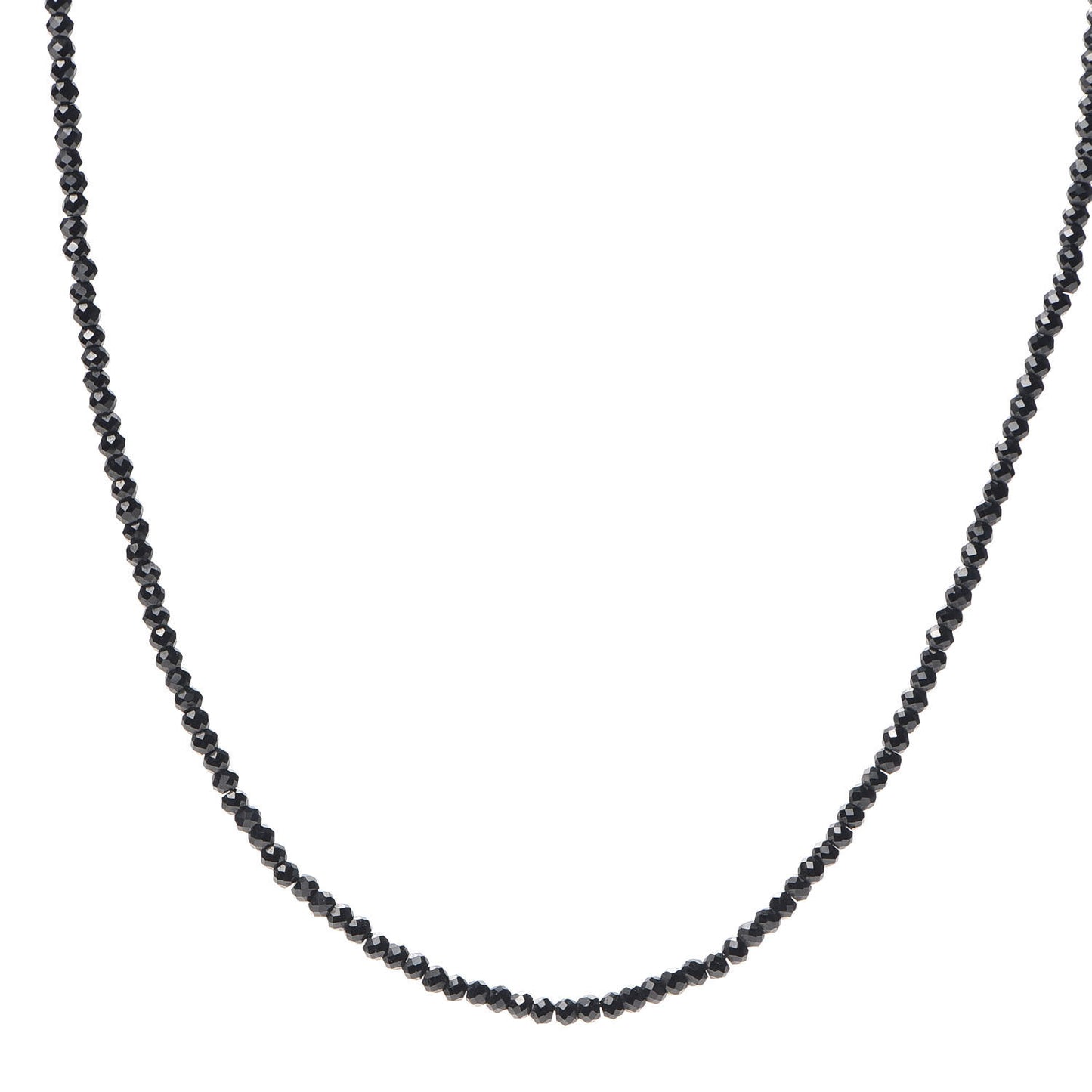 Sterling Silver Black Spinel Ziegfeld Bead Necklace