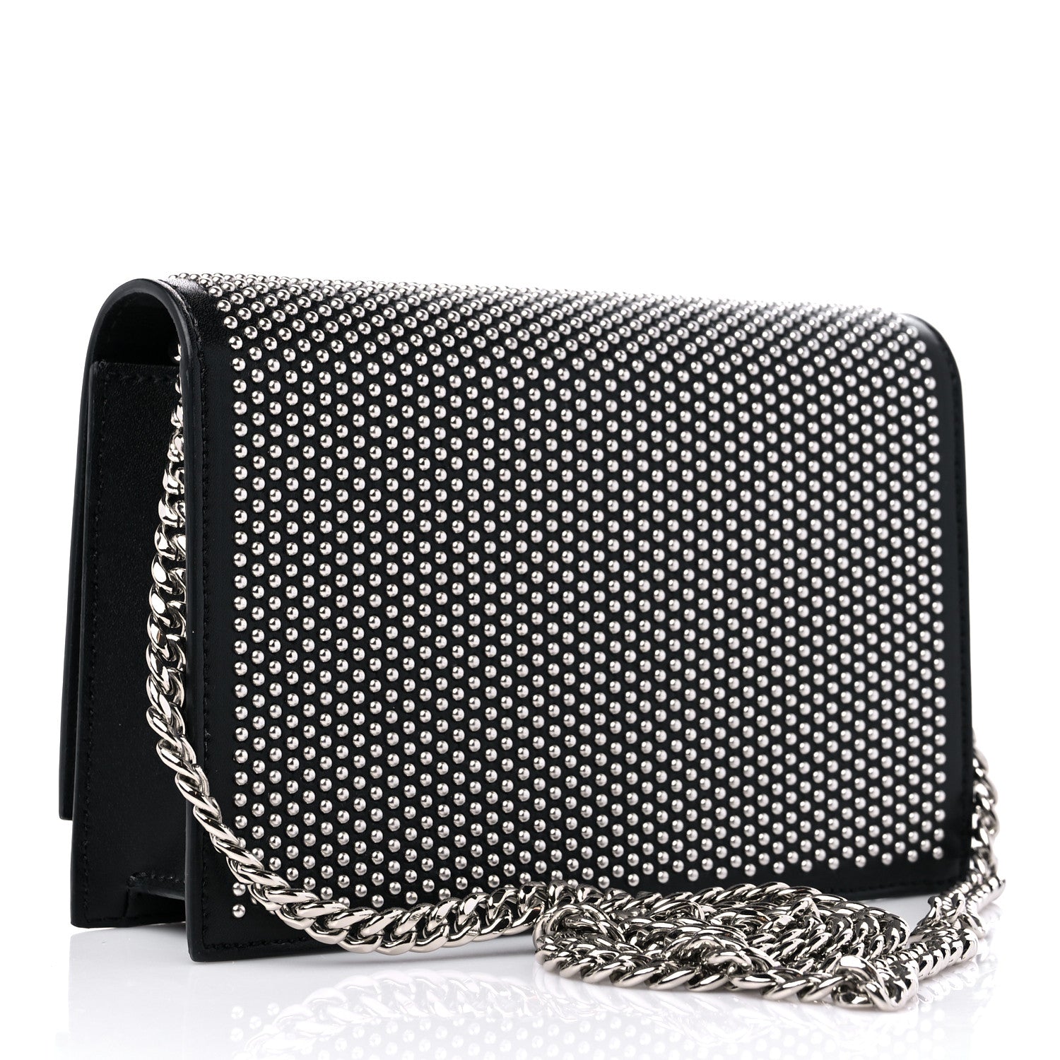 Alexander McQueen Calfskin Studded Skull Small Crossbody Bag Black 3 of 8