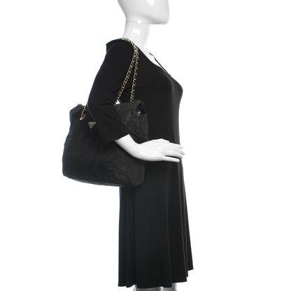 Prada Nylon Tessuto Impuntu Quilted Shoulder Bag Black 2 of 18