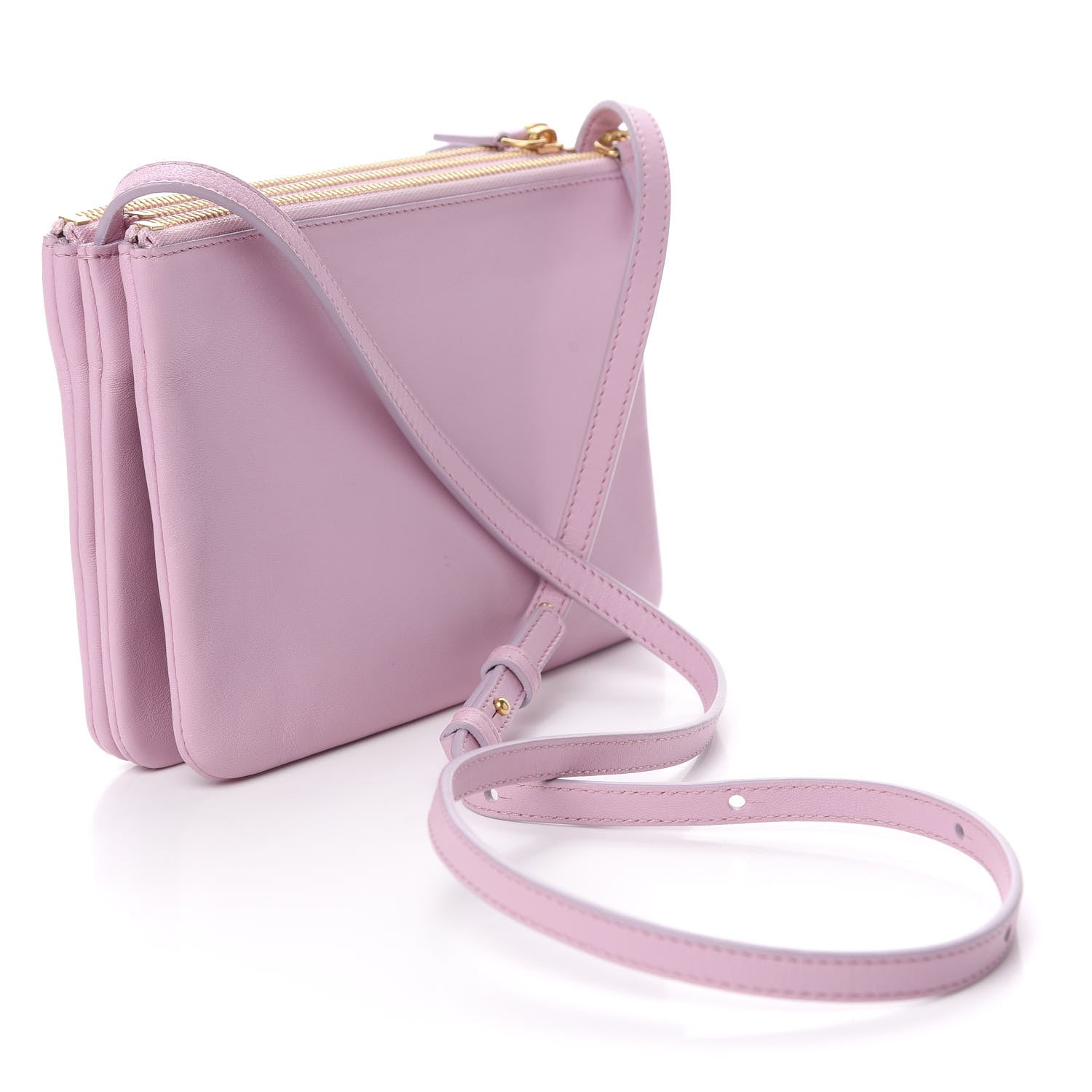 Celine Lambskin Small Trio Crossbody Bag Pink 4 of 14
