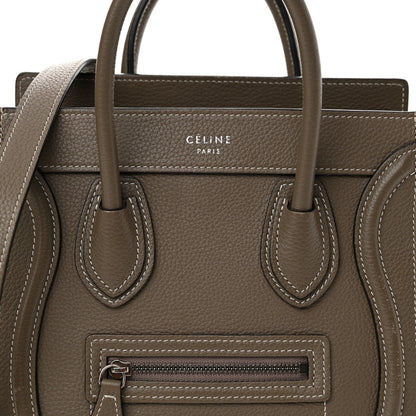 Celine Drummed Calfskin Nano Luggage Souris 9 of 12