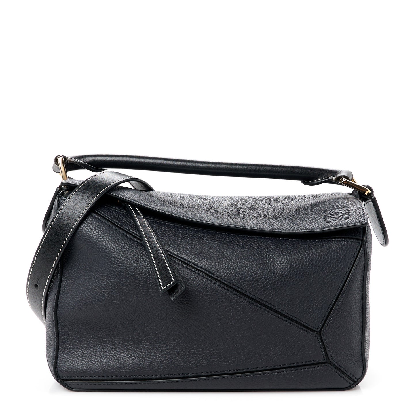 Calfskin Small Puzzle Bag Midnight Blue Black