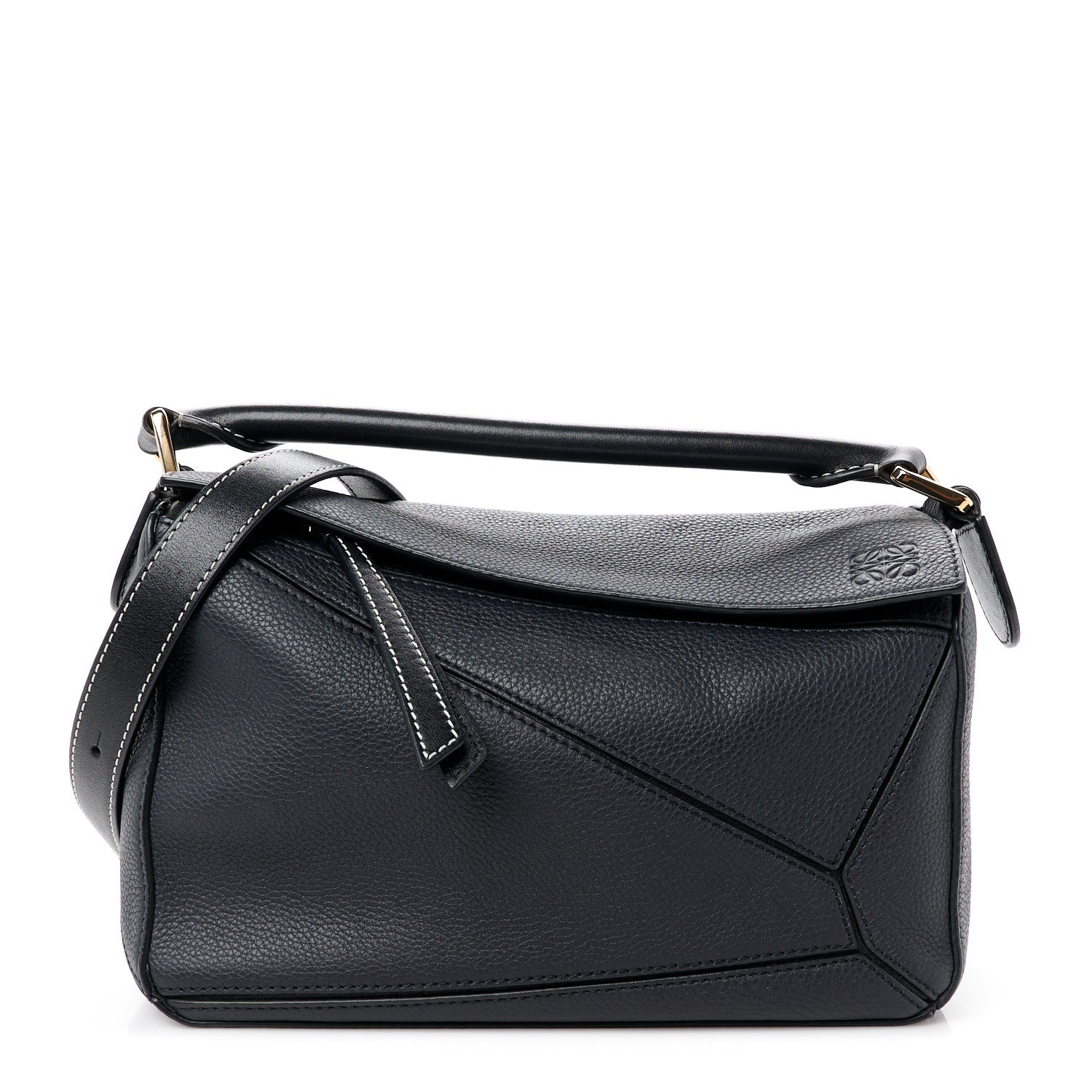Loewe Calfskin Small Puzzle Bag Midnight Blue Black 1 of 10