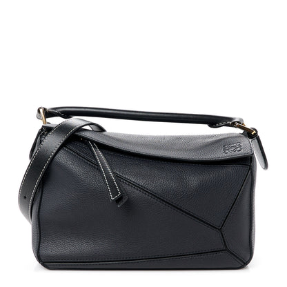 Loewe Calfskin Small Puzzle Bag Midnight Blue Black 1 of 10