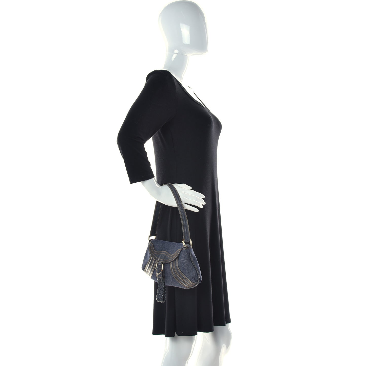 Denim Spalmati Woven Spy Pouch Bag Blue